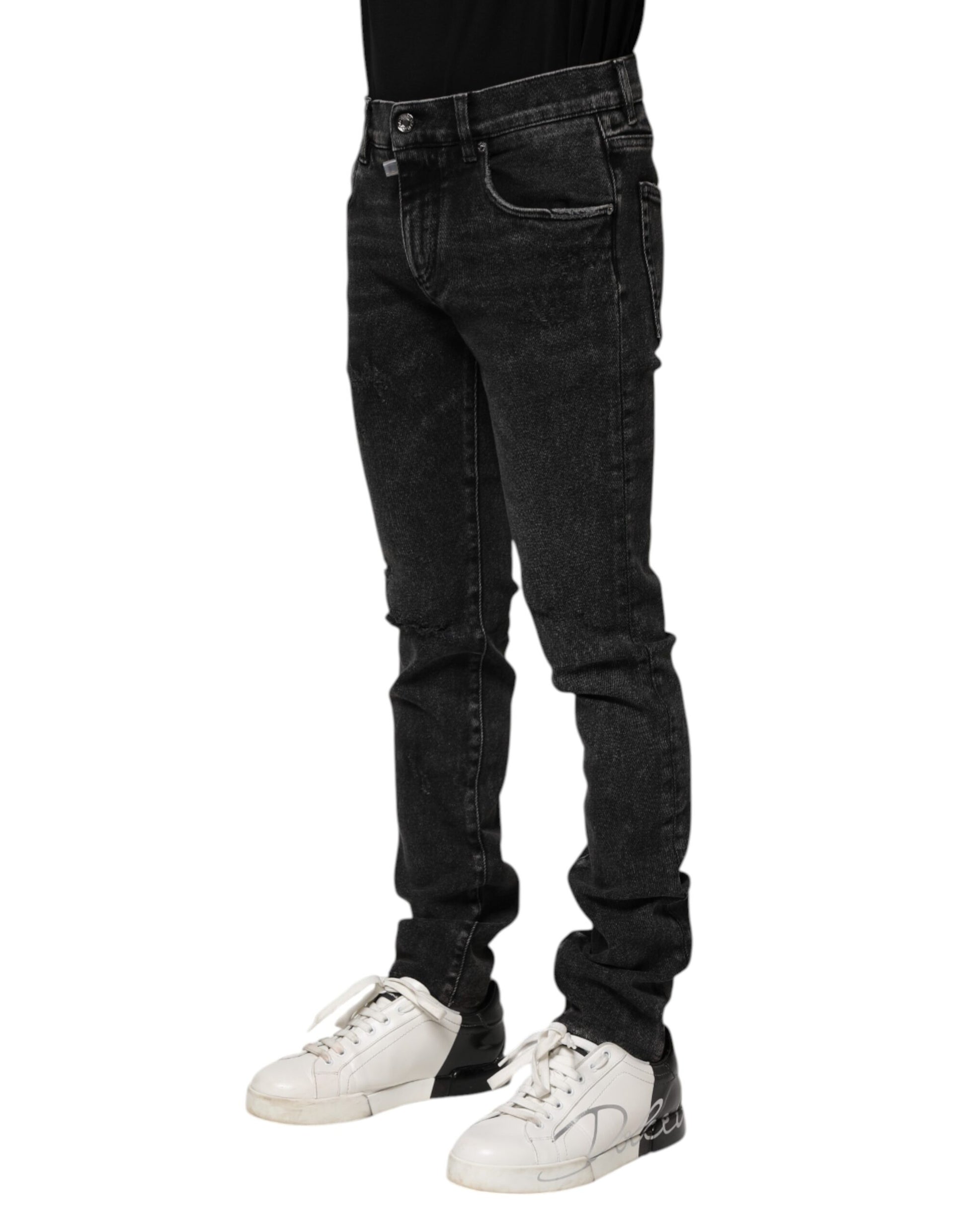 Dolce & Gabbana Black Cotton Skinny Denim Jeans