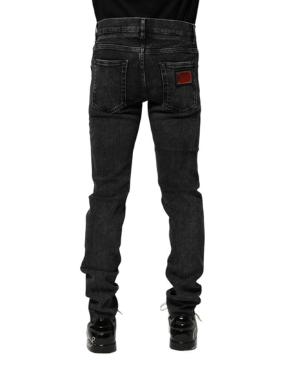 Dolce & Gabbana Black Cotton Skinny Denim Jeans