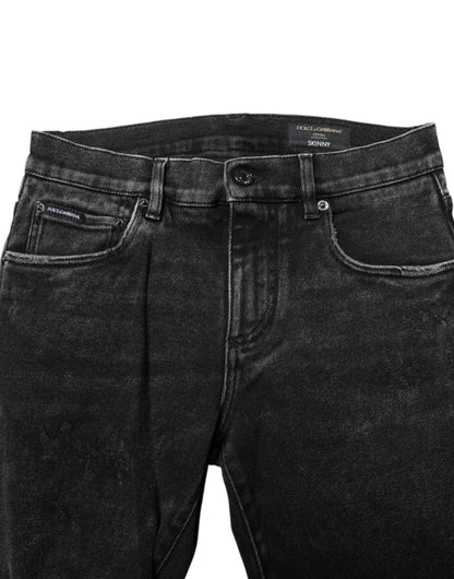 Dolce & Gabbana Black Cotton Skinny Denim Jeans