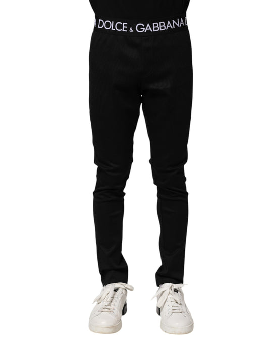 Dolce & Gabbana Black Nylon Skinny Jogger Pants
