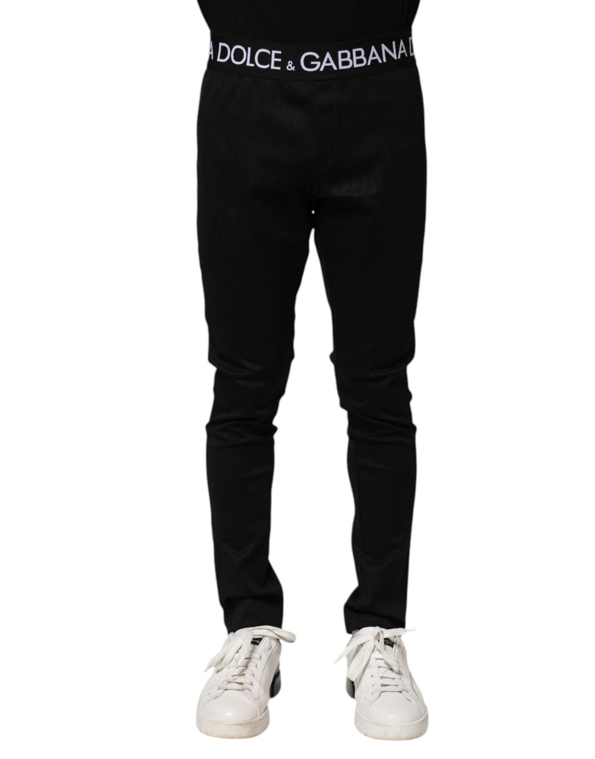 Dolce & Gabbana Black Nylon Skinny Jogger Pants