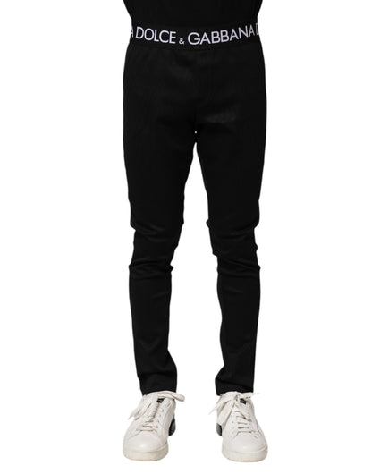 Dolce & Gabbana Black Nylon Skinny Jogger Pants