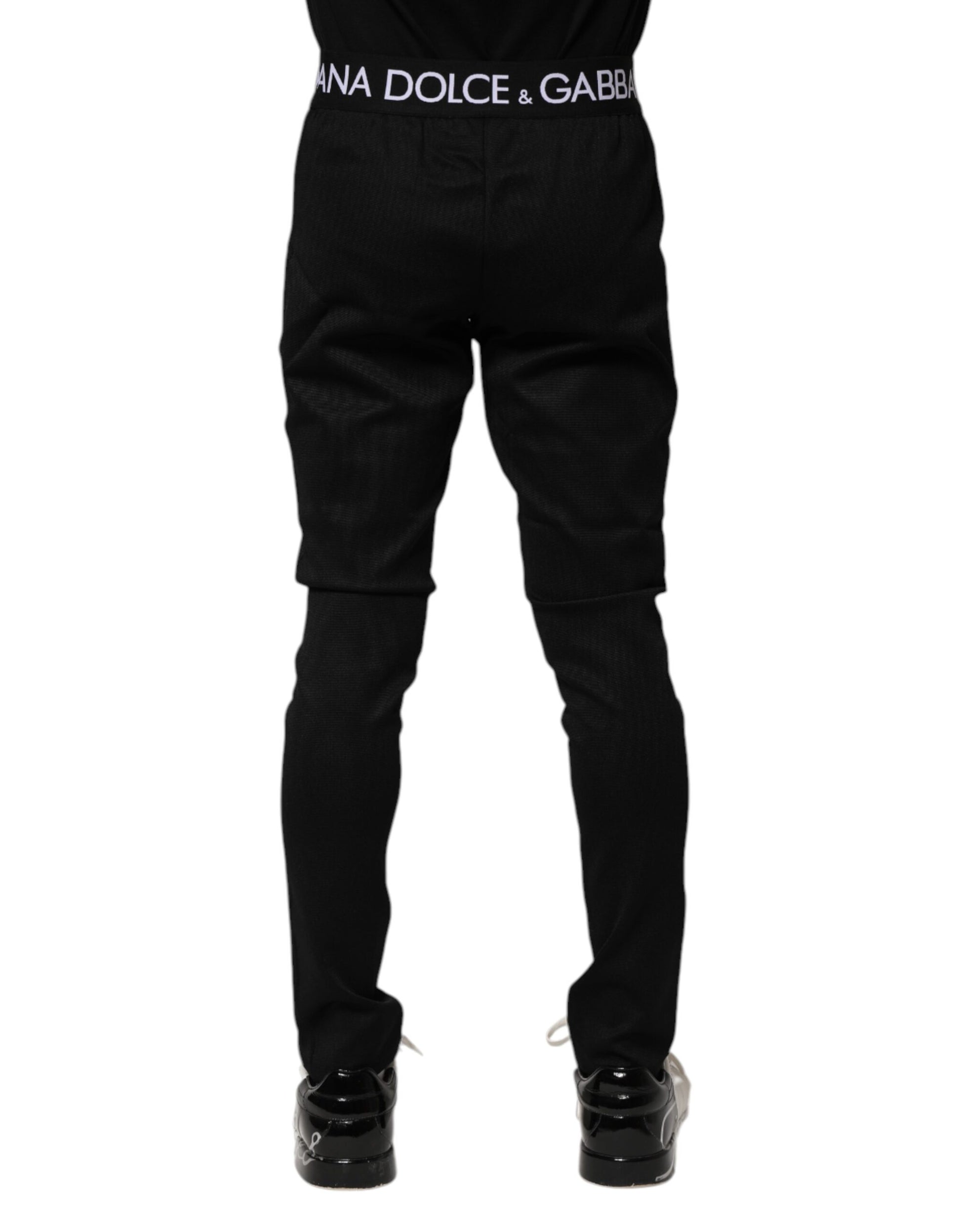 Dolce & Gabbana Black Nylon Skinny Jogger Pants