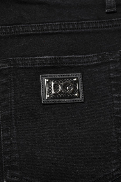 Dolce & Gabbana Black Cotton Skinny Denim Jeans for Men