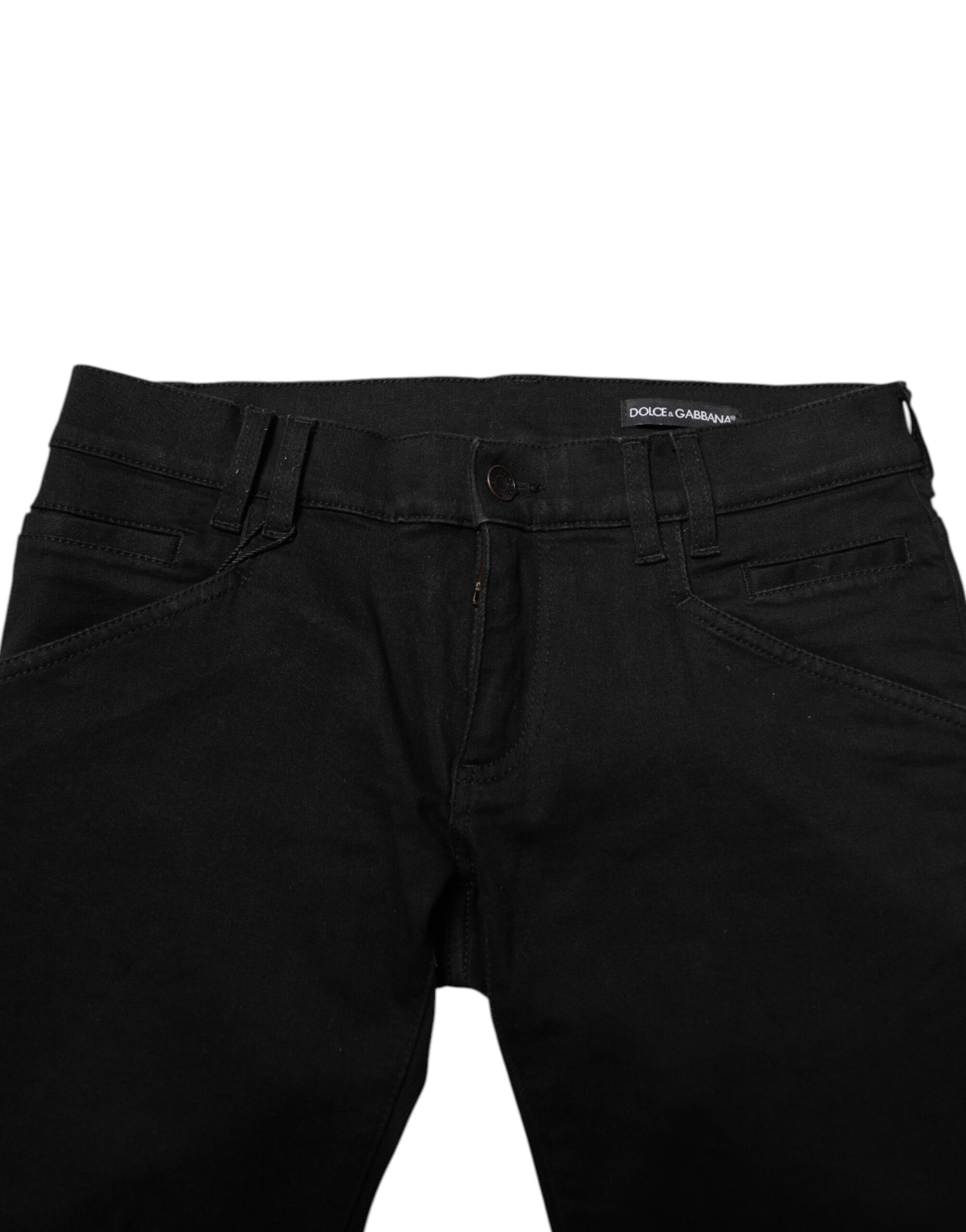 Dolce & Gabbana Black Cotton Skinny Denim Jeans - Elevate Your Wardrobe