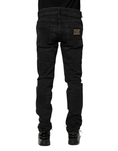Dolce & Gabbana Black Cotton Skinny Denim Jeans