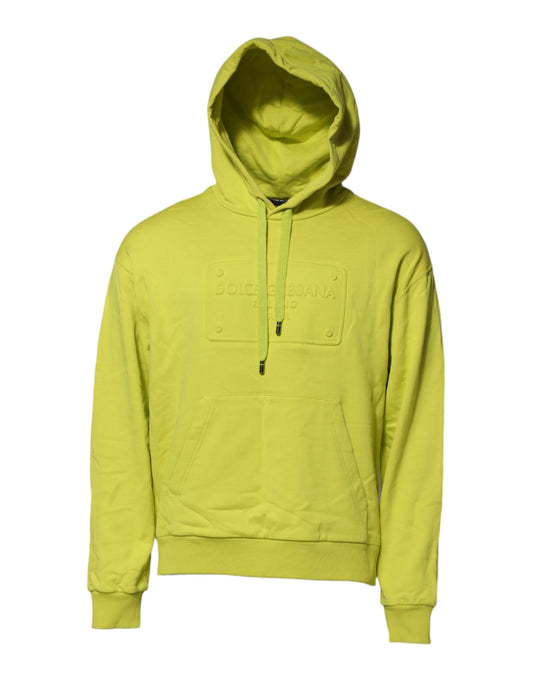 Dolce & Gabbana Green Cotton Hooded Logo Sweatshirt
