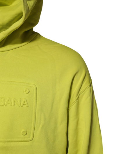 Dolce & Gabbana Green Cotton Hooded Logo Sweatshirt