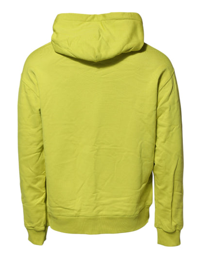 Dolce & Gabbana Green Cotton Hooded Logo Sweatshirt