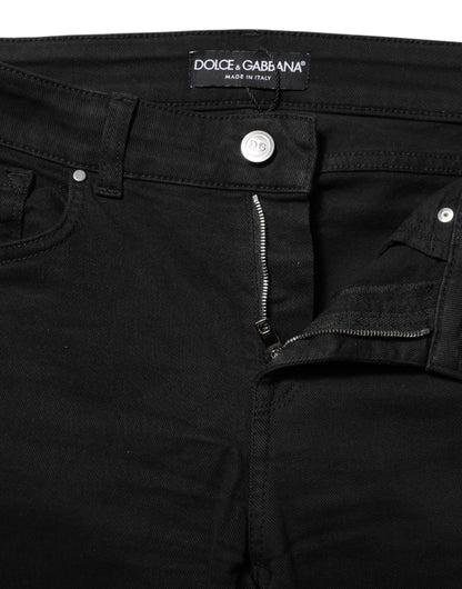 Dolce & Gabbana Black Skinny Cotton Mid Waisted Denim Jeans