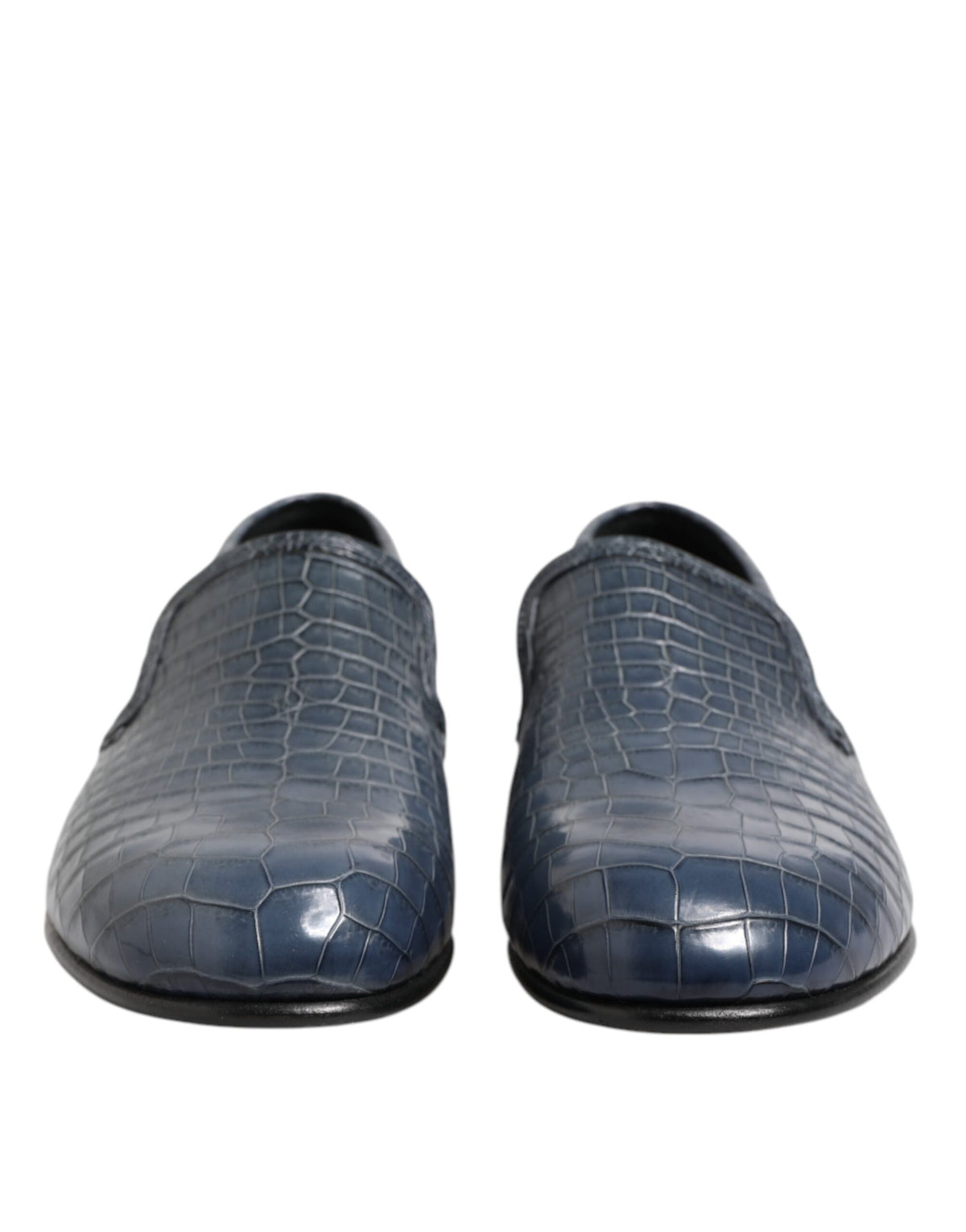 Dolce & Gabbana Blue Exotic Leather Slip On Loafers for Men