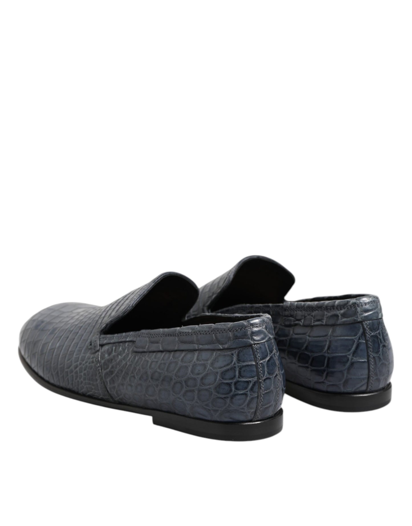 Dolce & Gabbana Blue Exotic Leather Slip On Loafers for Men