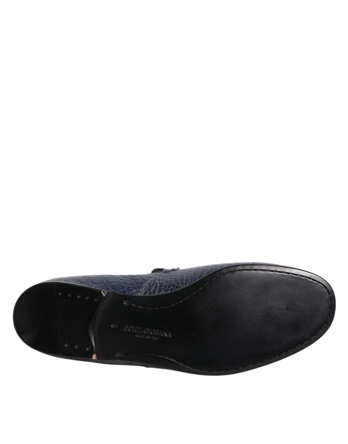 Dolce & Gabbana Blue Exotic Leather Slip On Loafers for Men