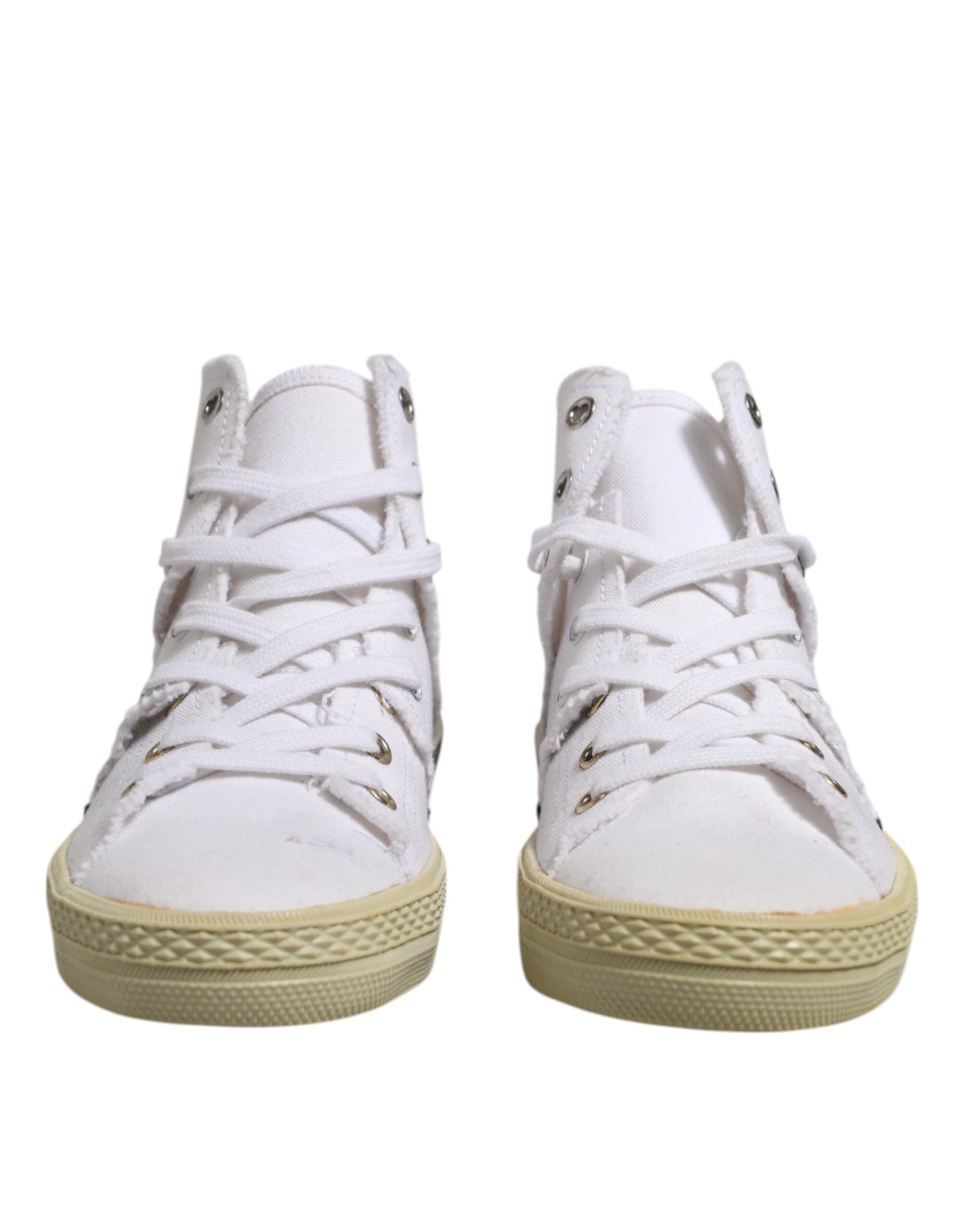 Maison Margiela White Lace Up Mid Top Women Sneakers