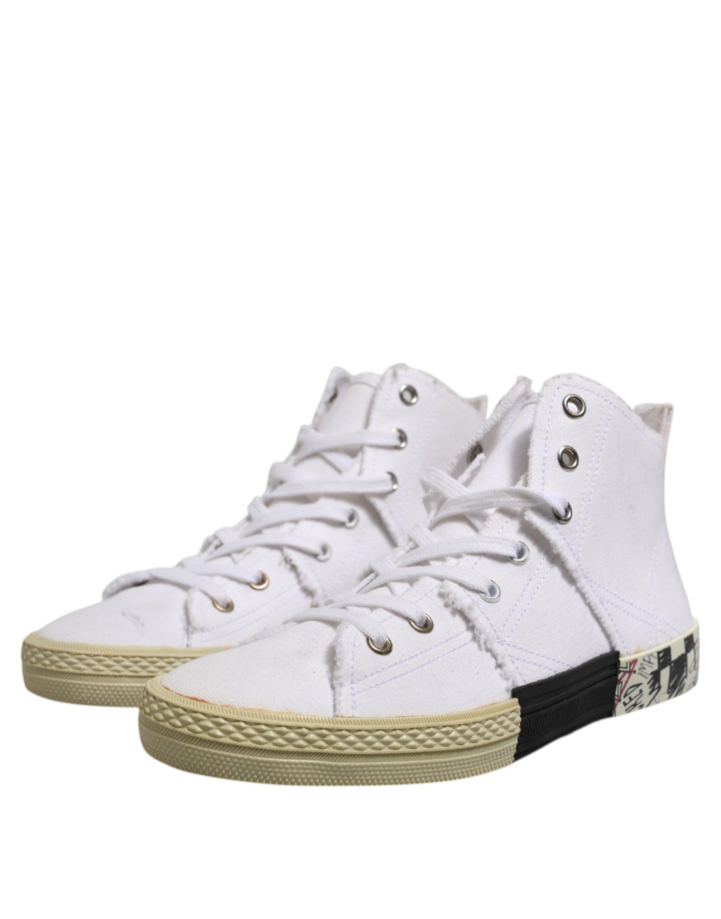 Maison Margiela White Lace Up Mid Top Women Sneakers