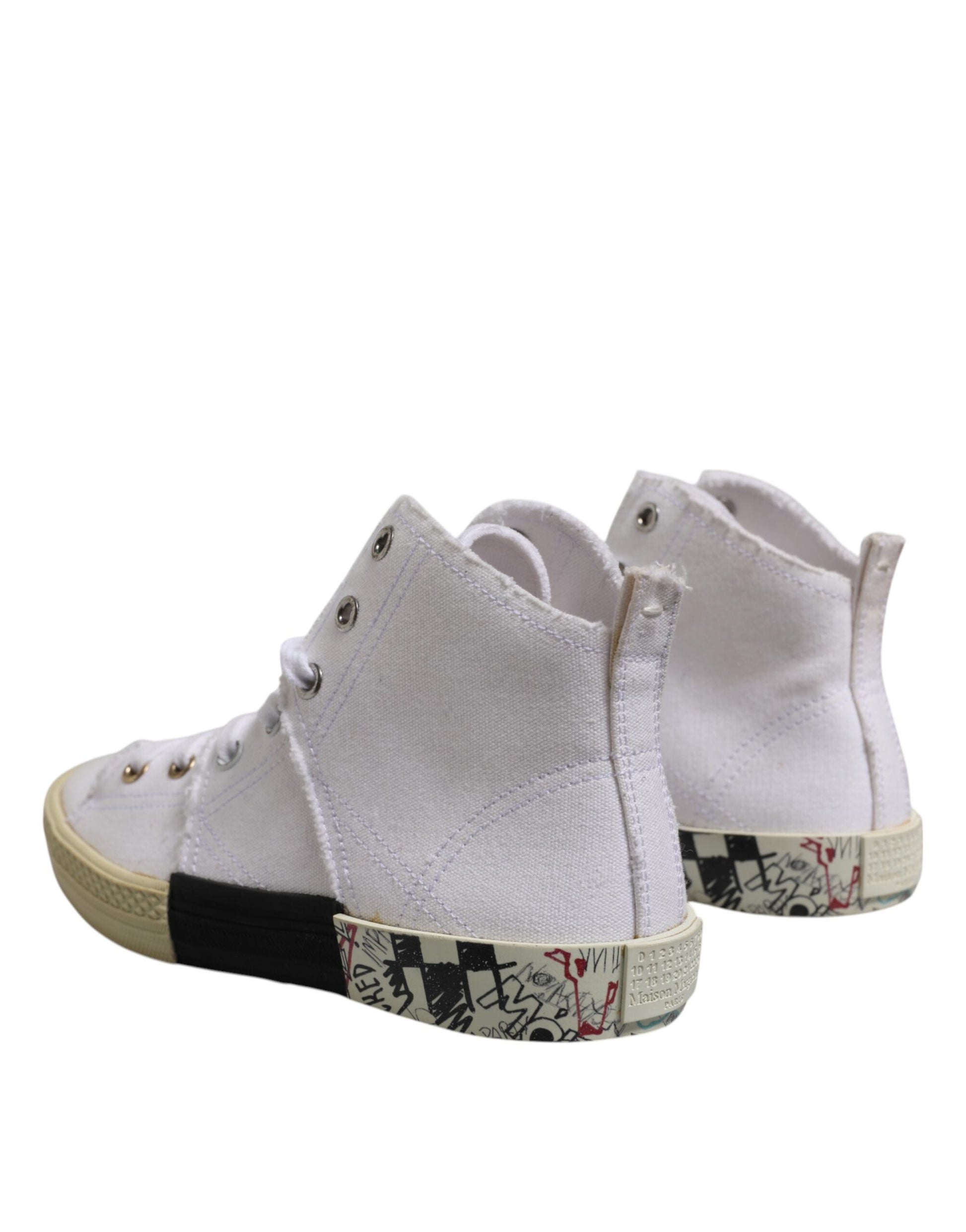 Maison Margiela White Lace Up Mid Top Women Sneakers