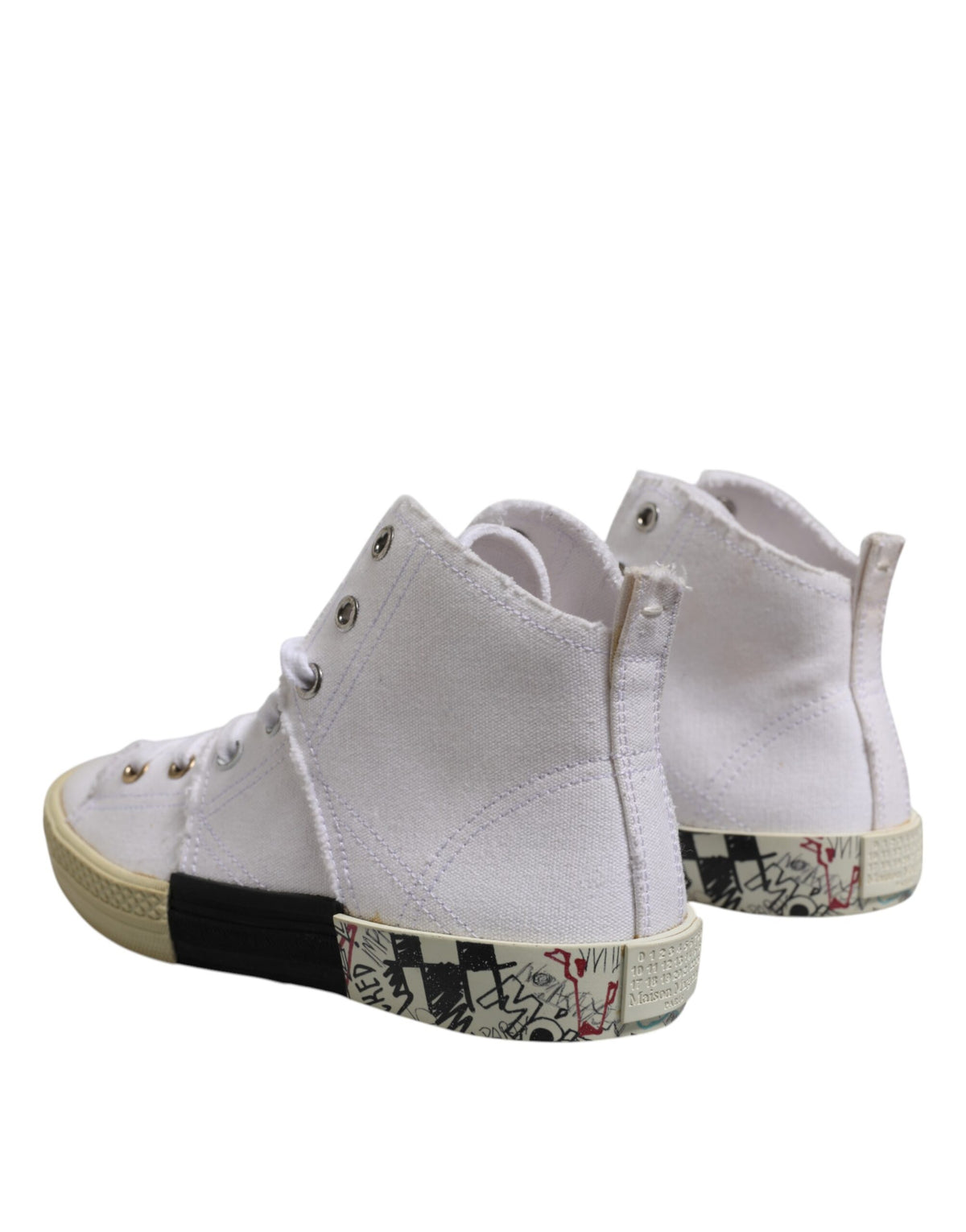 Maison Margiela White Lace Up Mid Top Women Sneakers