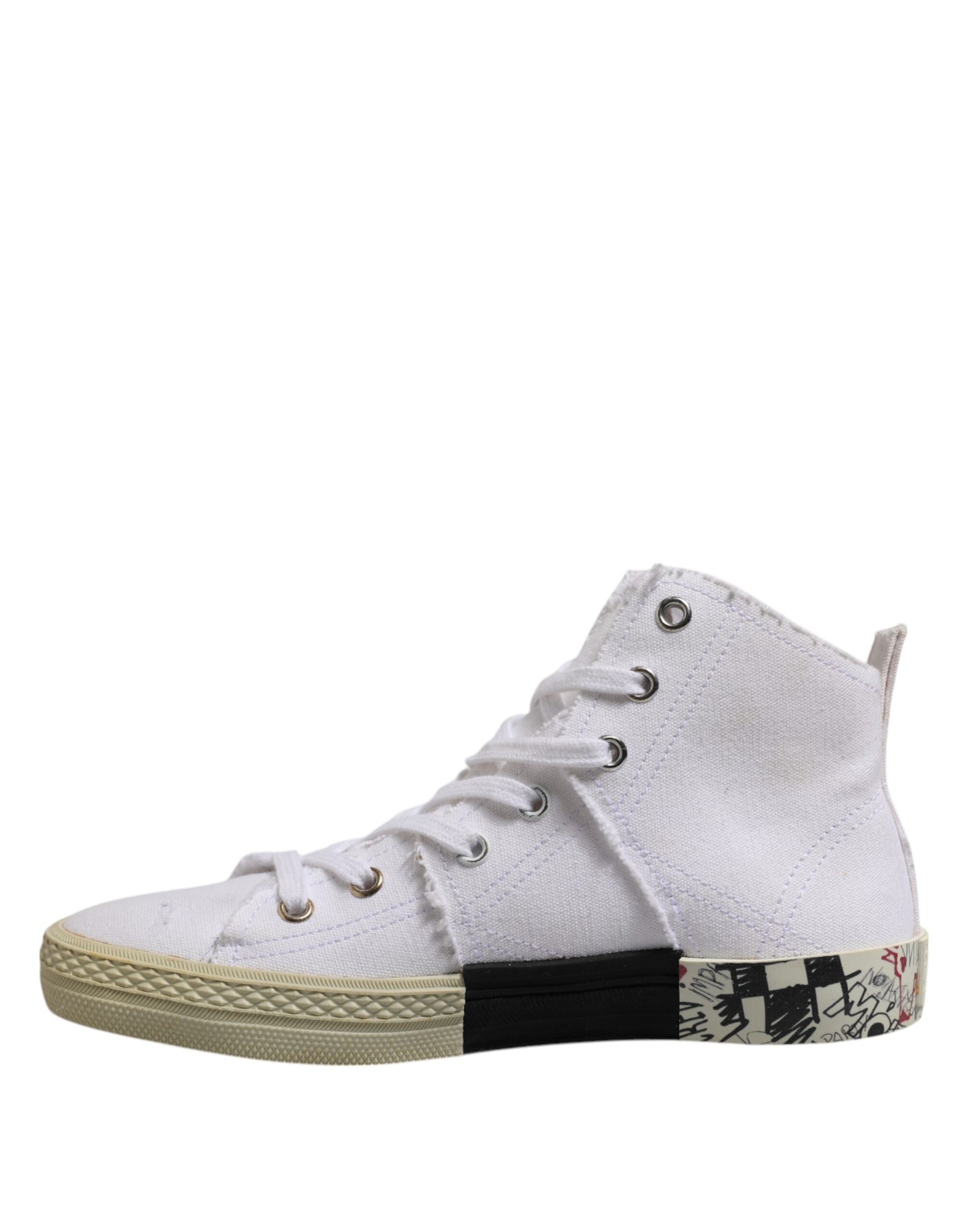 Maison Margiela White Lace Up Mid Top Women Sneakers
