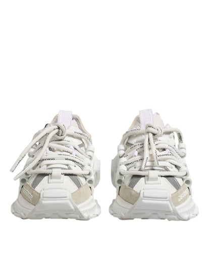 Dolce & Gabbana White Gray Low Top Space Sneakers
