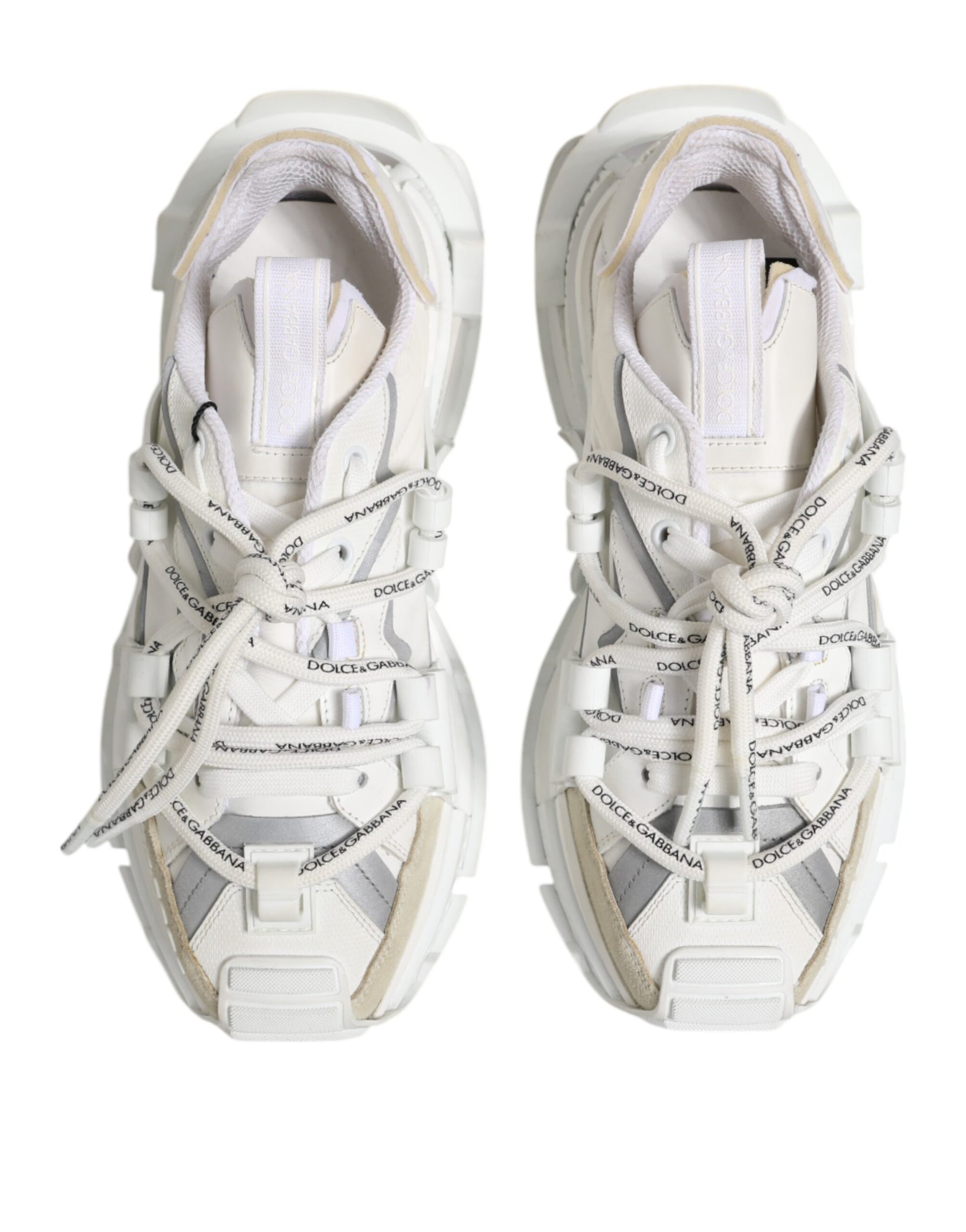 Dolce & Gabbana White Gray Low Top Space Sneakers