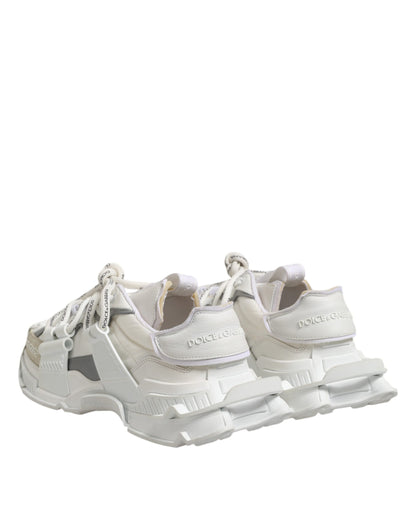 Dolce & Gabbana White Gray Low Top Space Sneakers