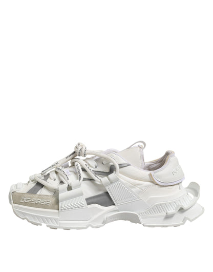 Dolce & Gabbana White Gray Low Top Space Sneakers