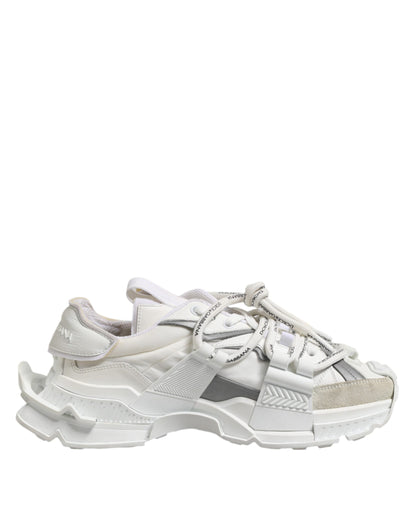 Dolce & Gabbana White Gray Low Top Space Sneakers