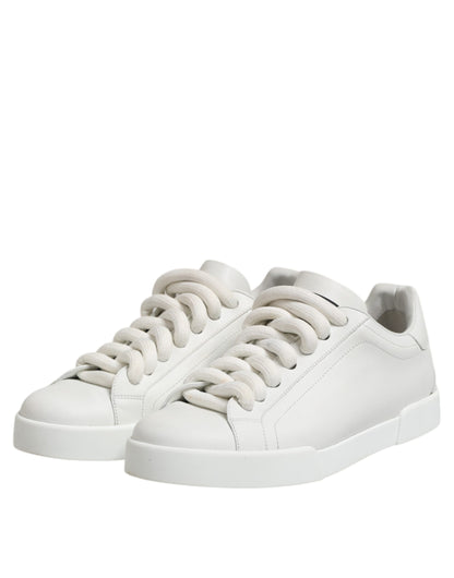 Dolce & Gabbana White Logo Lace Up Low Top Men Sneakers