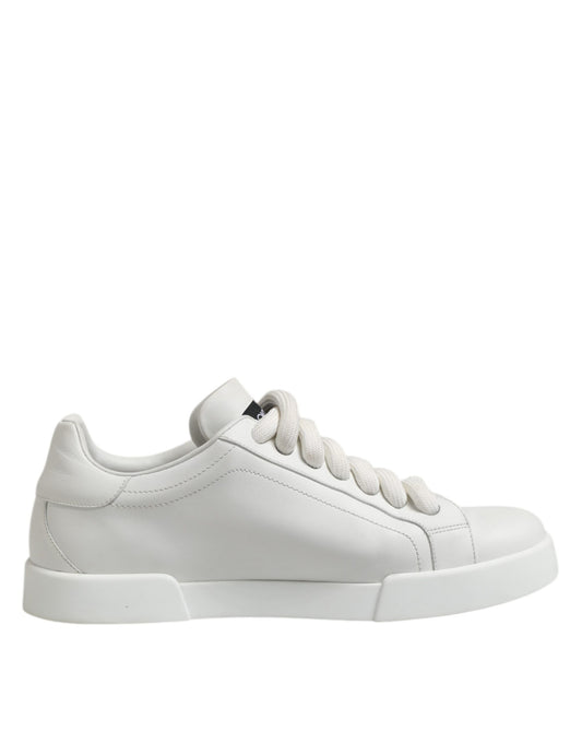 Dolce & Gabbana White Logo Lace Up Low Top Men Sneakers