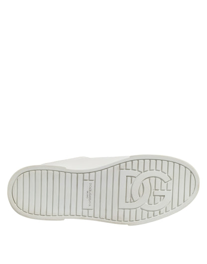 Dolce & Gabbana White Logo Lace Up Low Top Men Sneakers