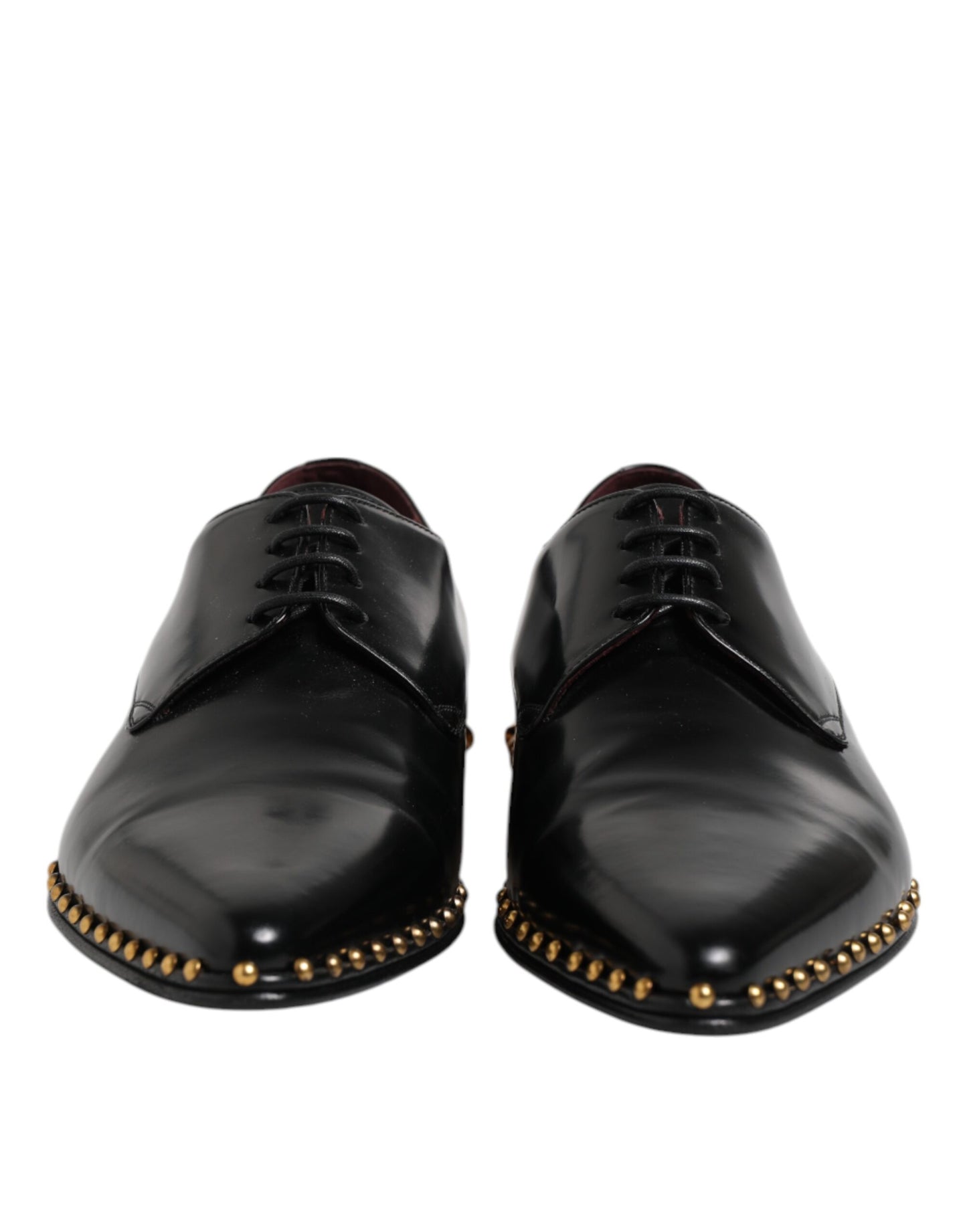 Dolce & Gabbana Black Leather Studded Derby Dress Shoes for Men