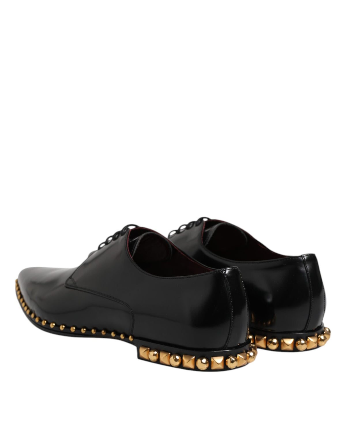 Dolce & Gabbana Black Leather Studded Derby Dress Shoes for Men
