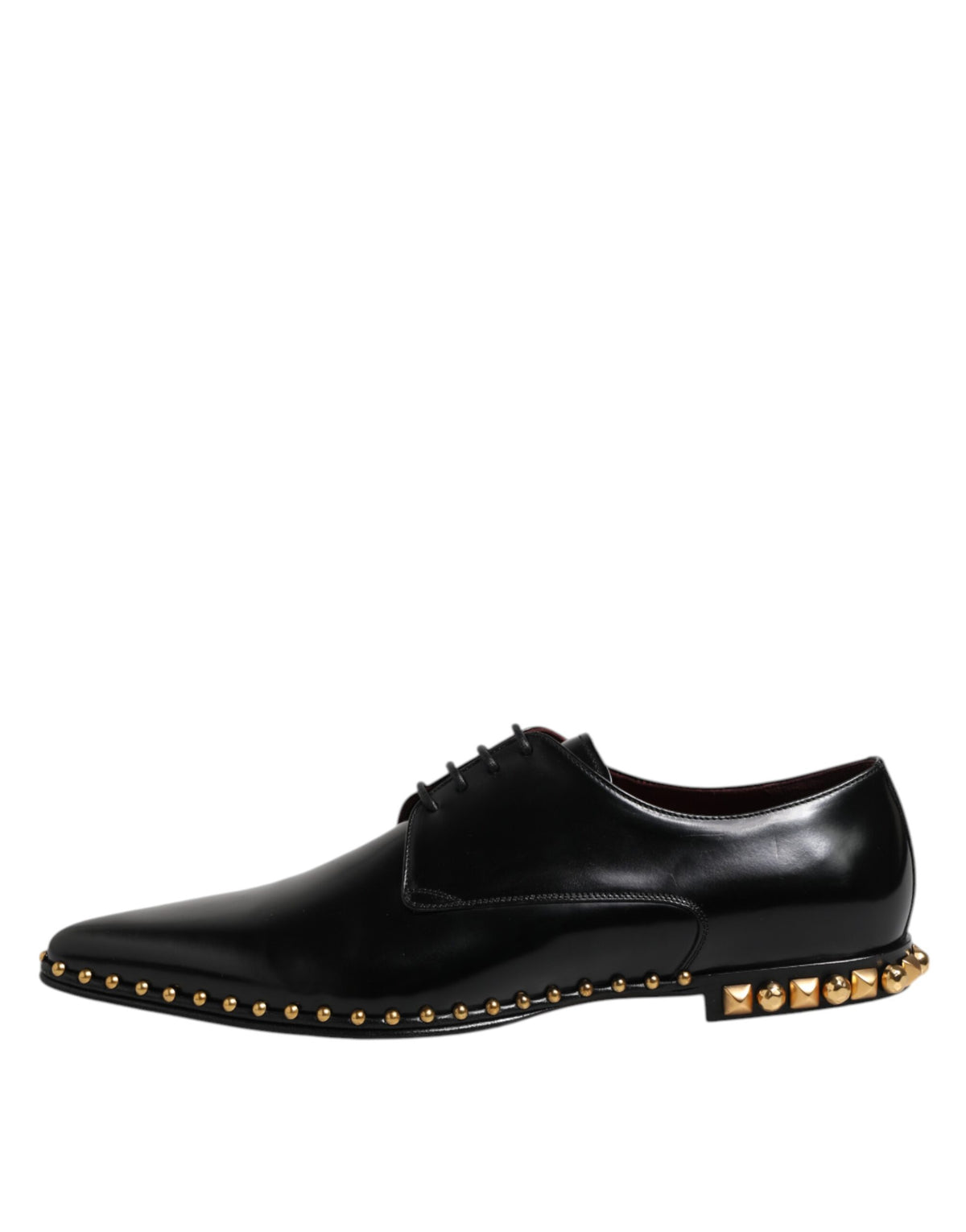 Dolce & Gabbana Black Leather Studded Derby Dress Shoes for Men