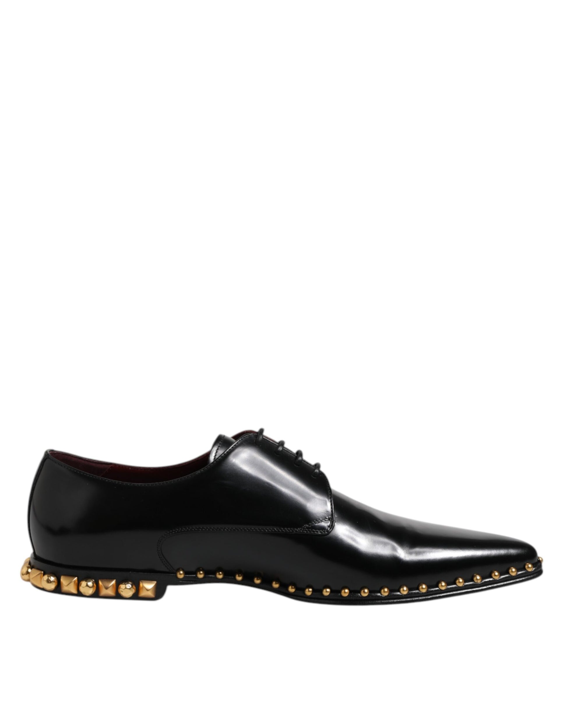 Dolce & Gabbana Black Leather Studded Derby Dress Shoes for Men