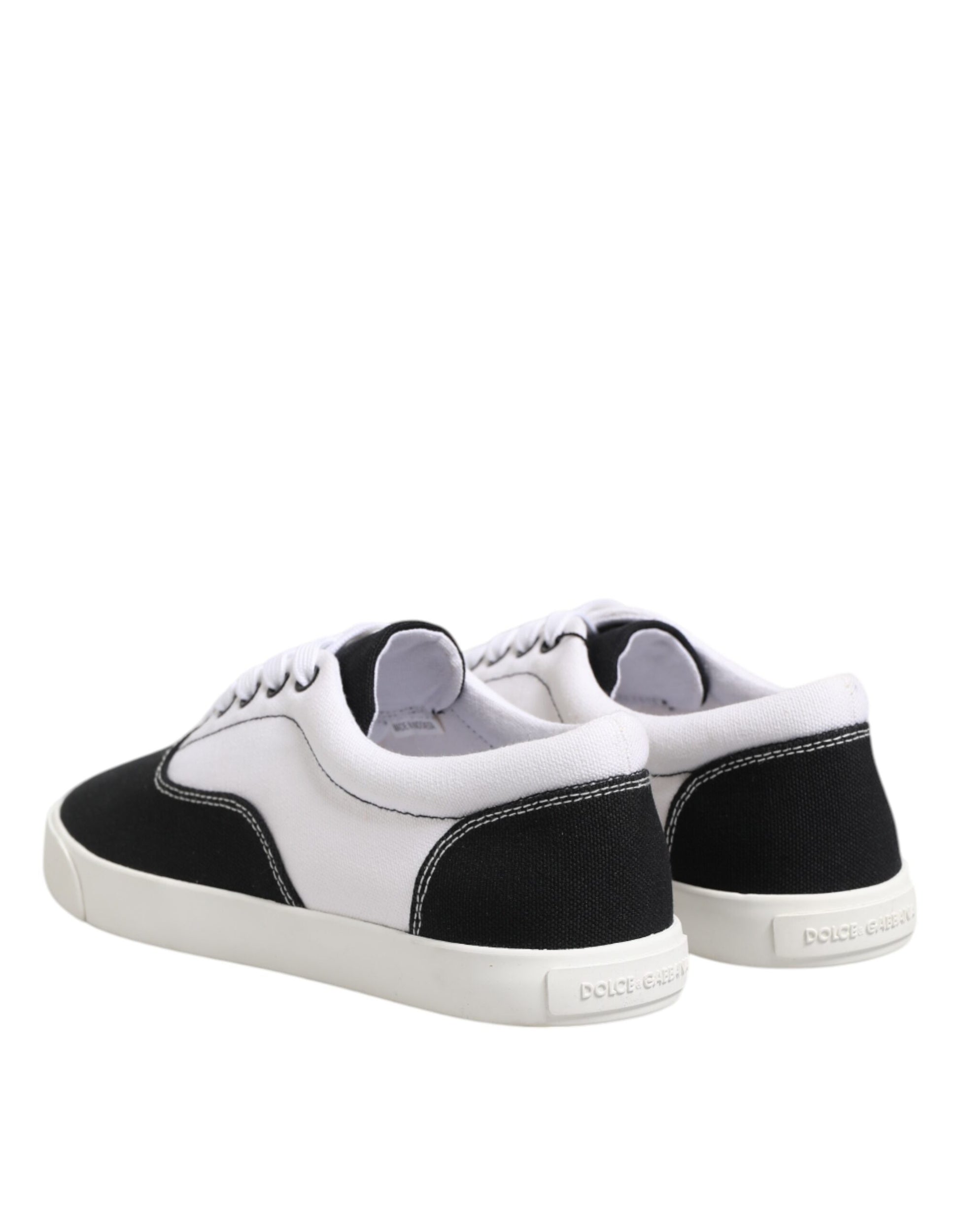 Dolce & Gabbana Black Cotton Canvas Lace Up Men Sneakers