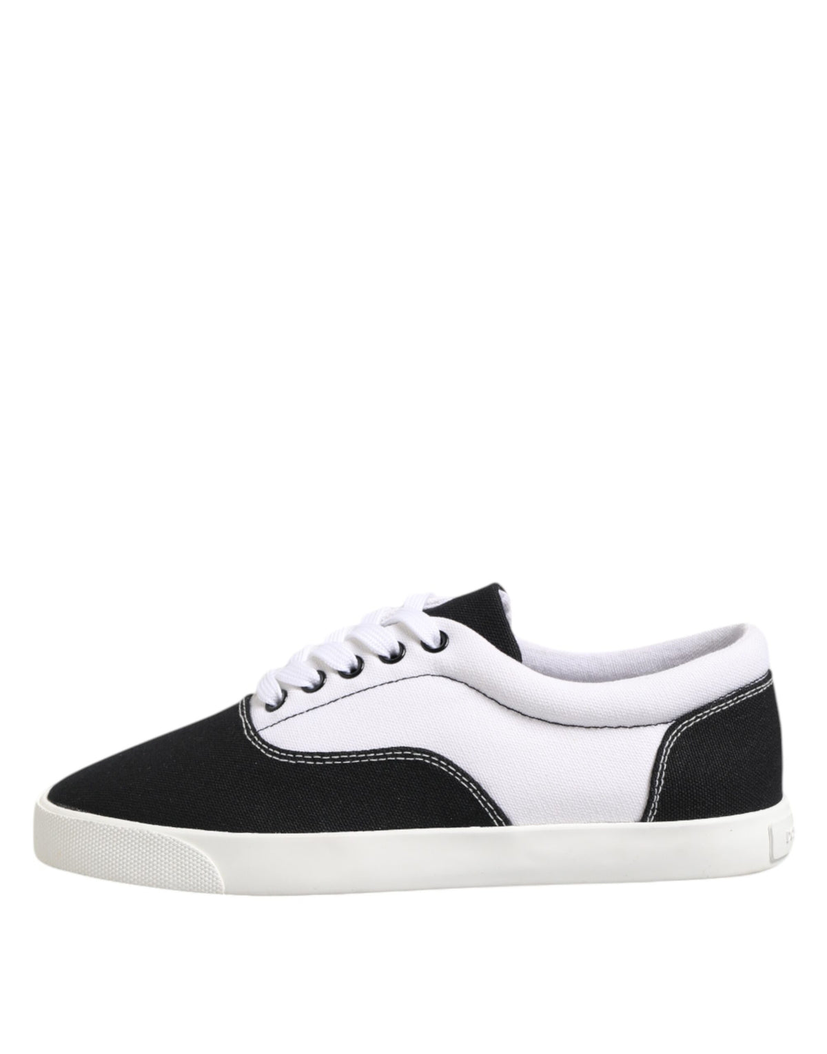Dolce & Gabbana Black Cotton Canvas Lace Up Men Sneakers