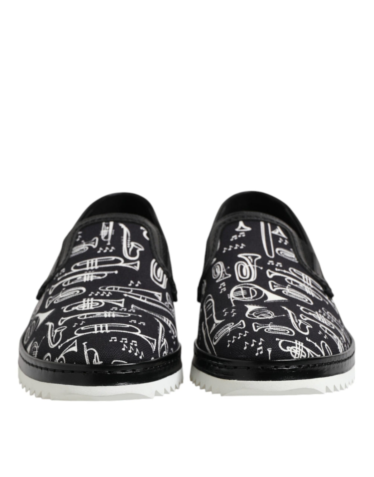 Dolce & Gabbana Black Slip On Printed Men's Loafers