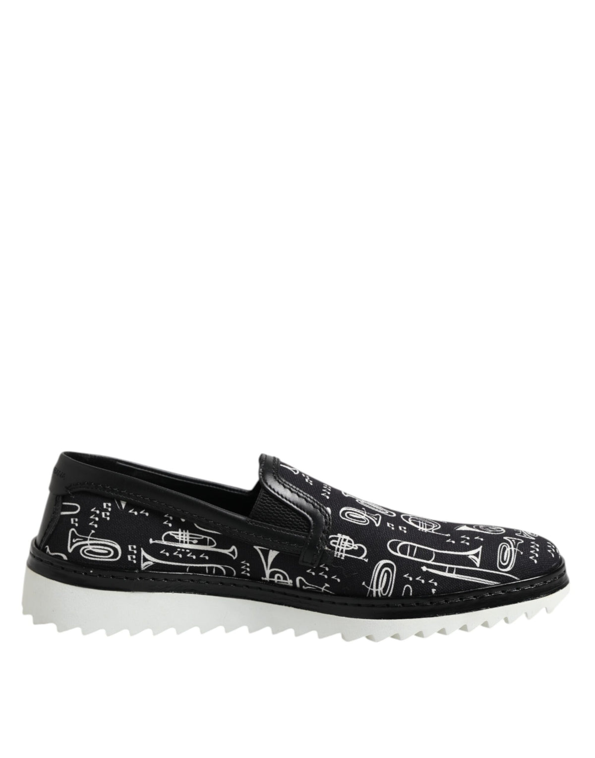Dolce & Gabbana Black Slip On Printed Men's Loafers