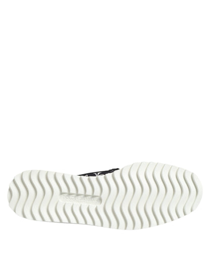 Dolce & Gabbana Black Slip On Printed Men's Loafers