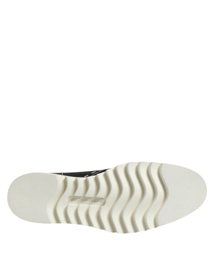 Dolce & Gabbana Black and White Leather Ankle Boots
