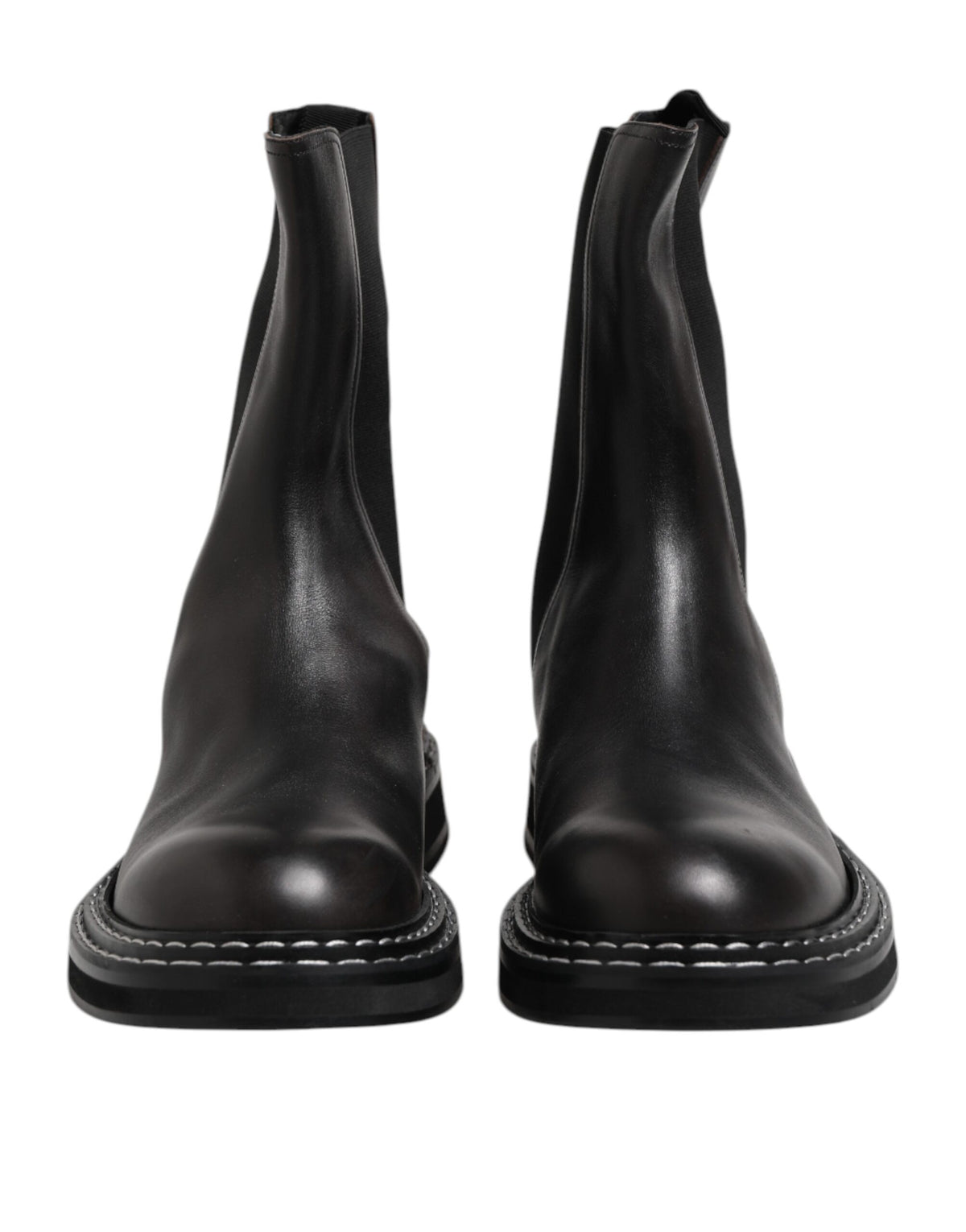 Dolce & Gabbana Black Leather Mid Calf Boots