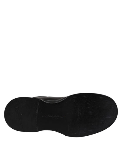 Dolce & Gabbana Black Leather Mid Calf Boots