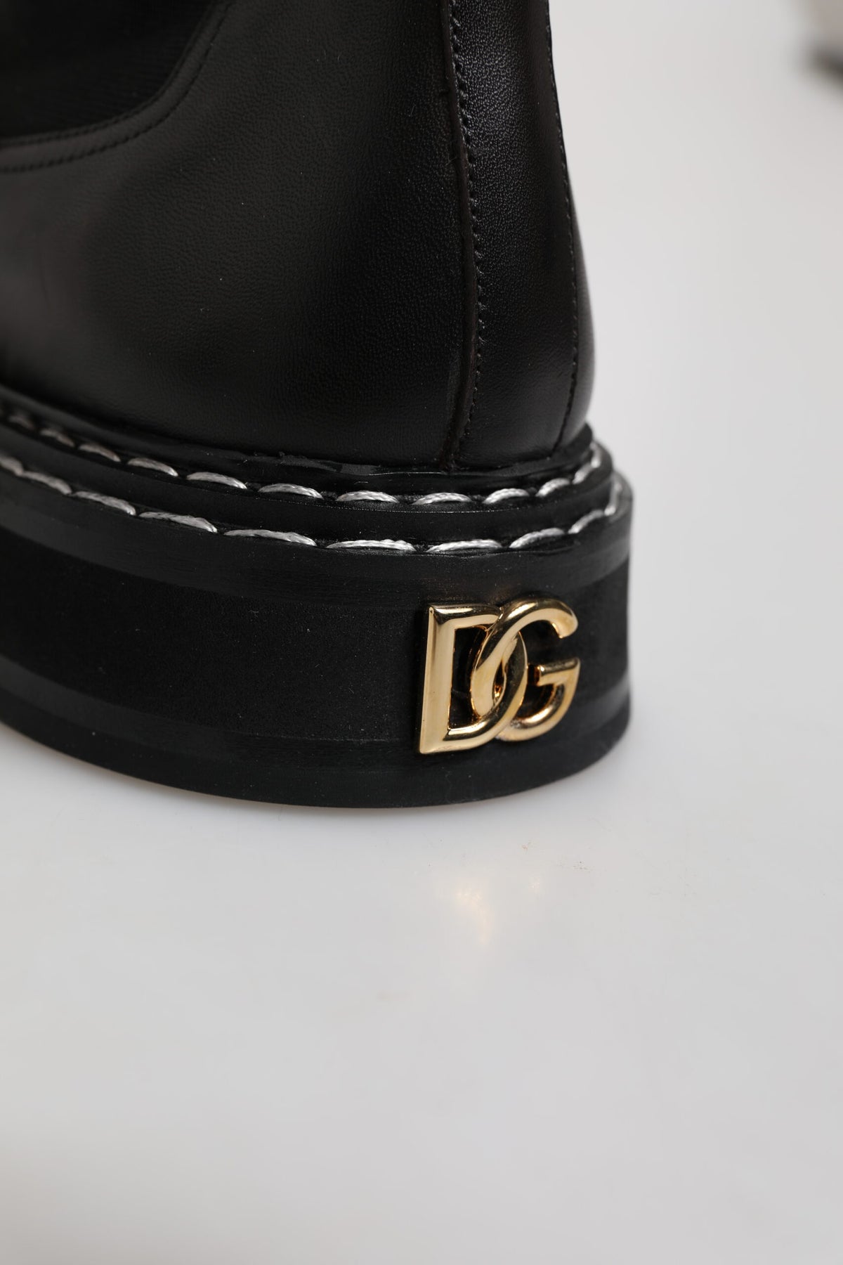 Dolce & Gabbana Black Leather Mid Calf Boots