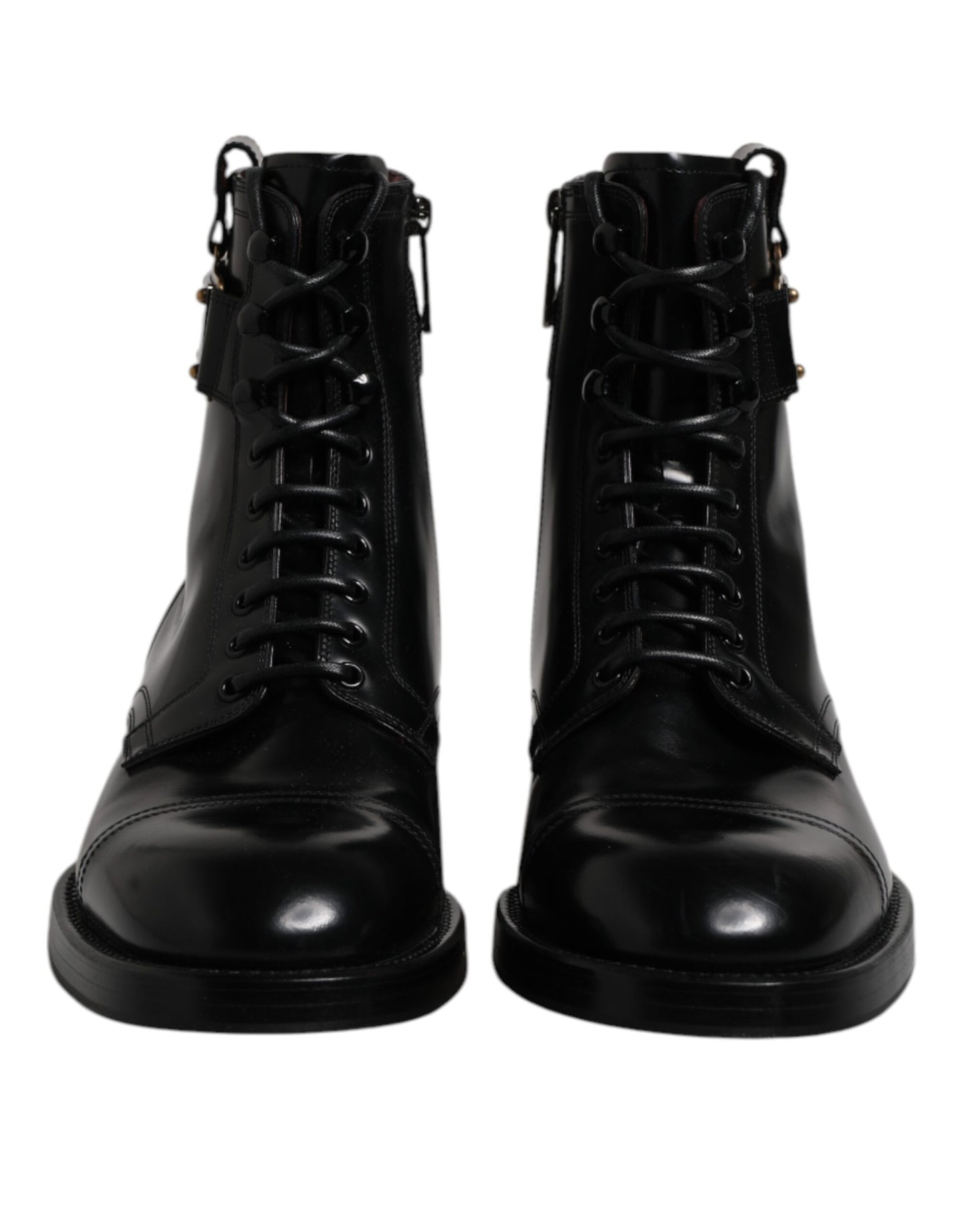 Dolce & Gabbana Black Leather Mid Calf Boots