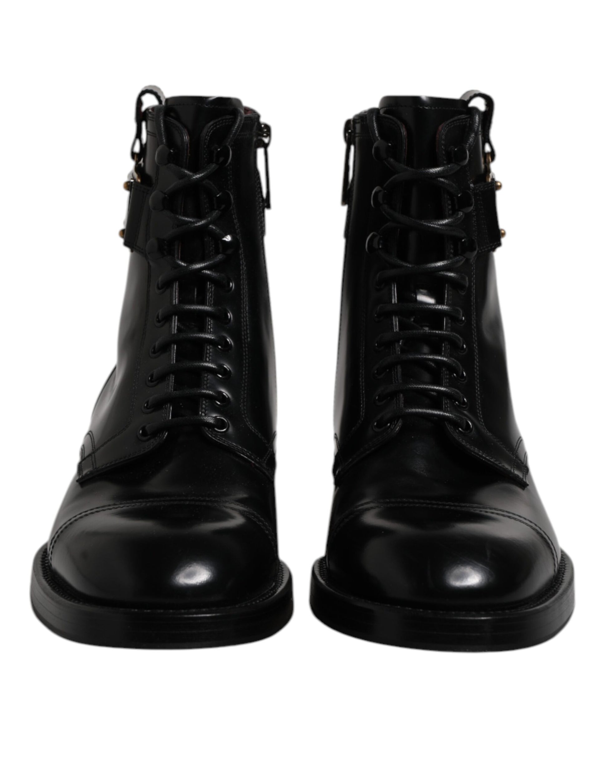 Dolce & Gabbana Black Leather Mid Calf Boots