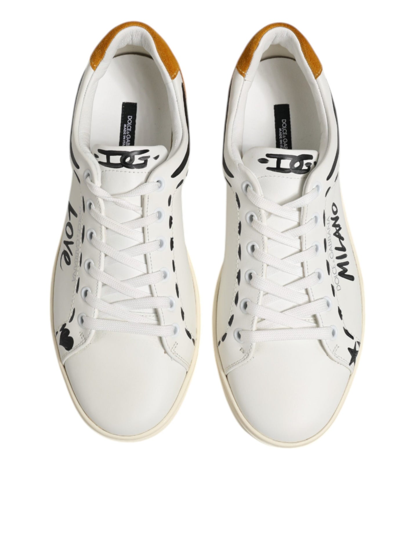 Dolce & Gabbana White Leather MILANO Low Top Sneakers