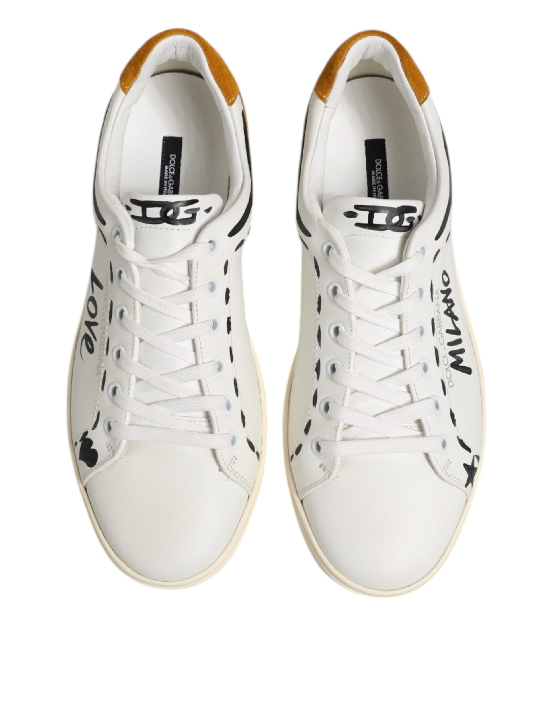 Dolce & Gabbana White Leather MILANO Low Top Sneakers