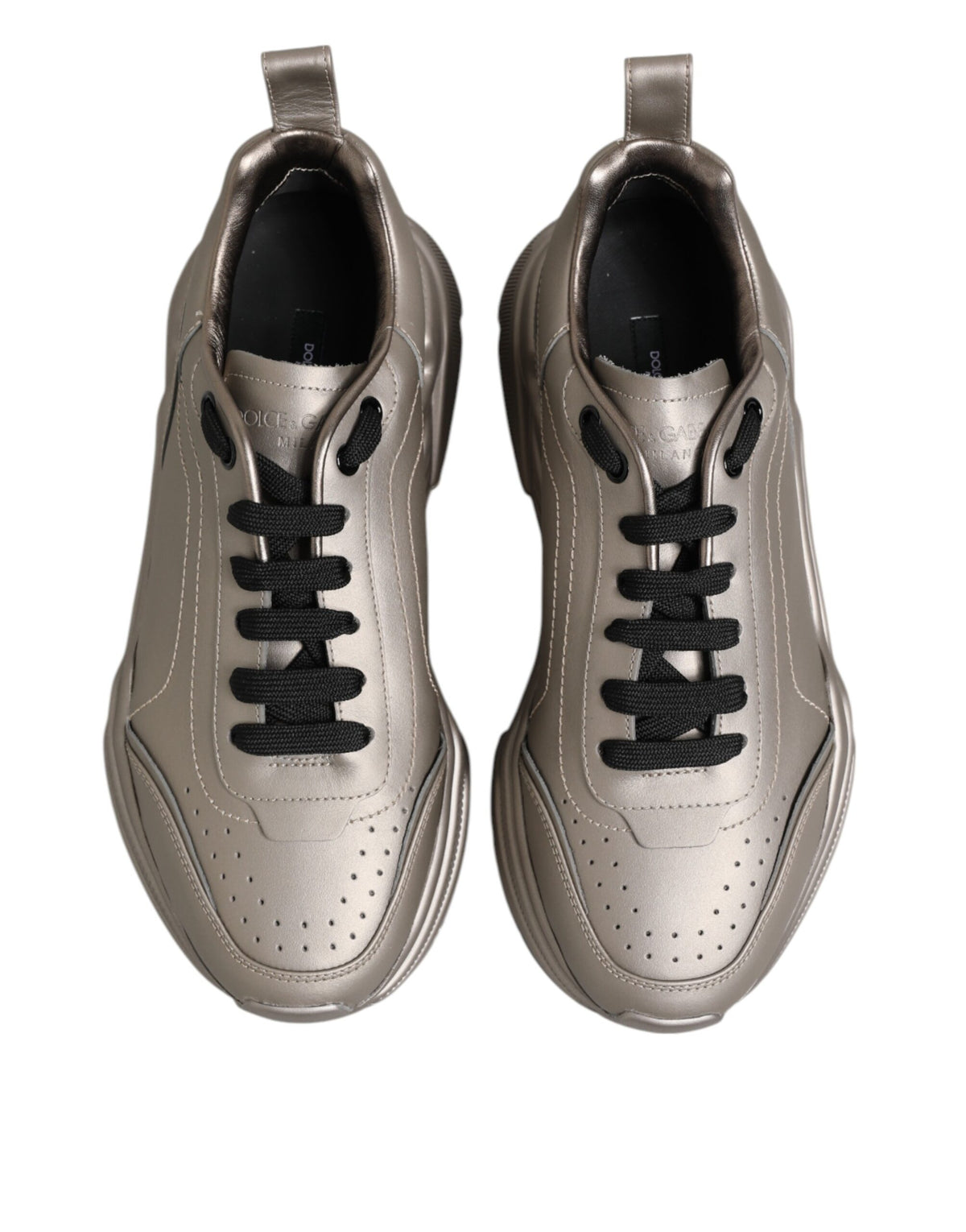Dolce & Gabbana Silver DAYMASTER Leather Sneakers for Men