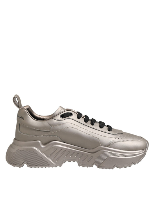 Dolce & Gabbana Silver DAYMASTER Leather Sneakers for Men