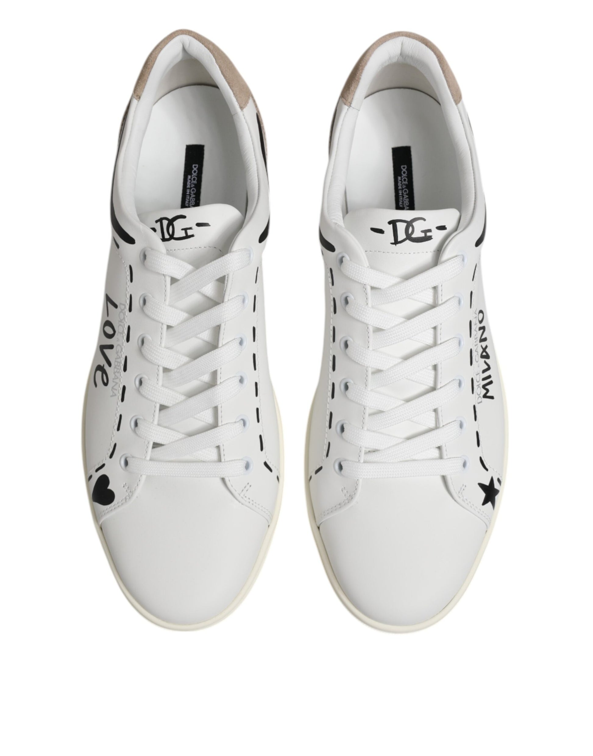 Dolce & Gabbana White Leather MILANO Low Top Sneakers